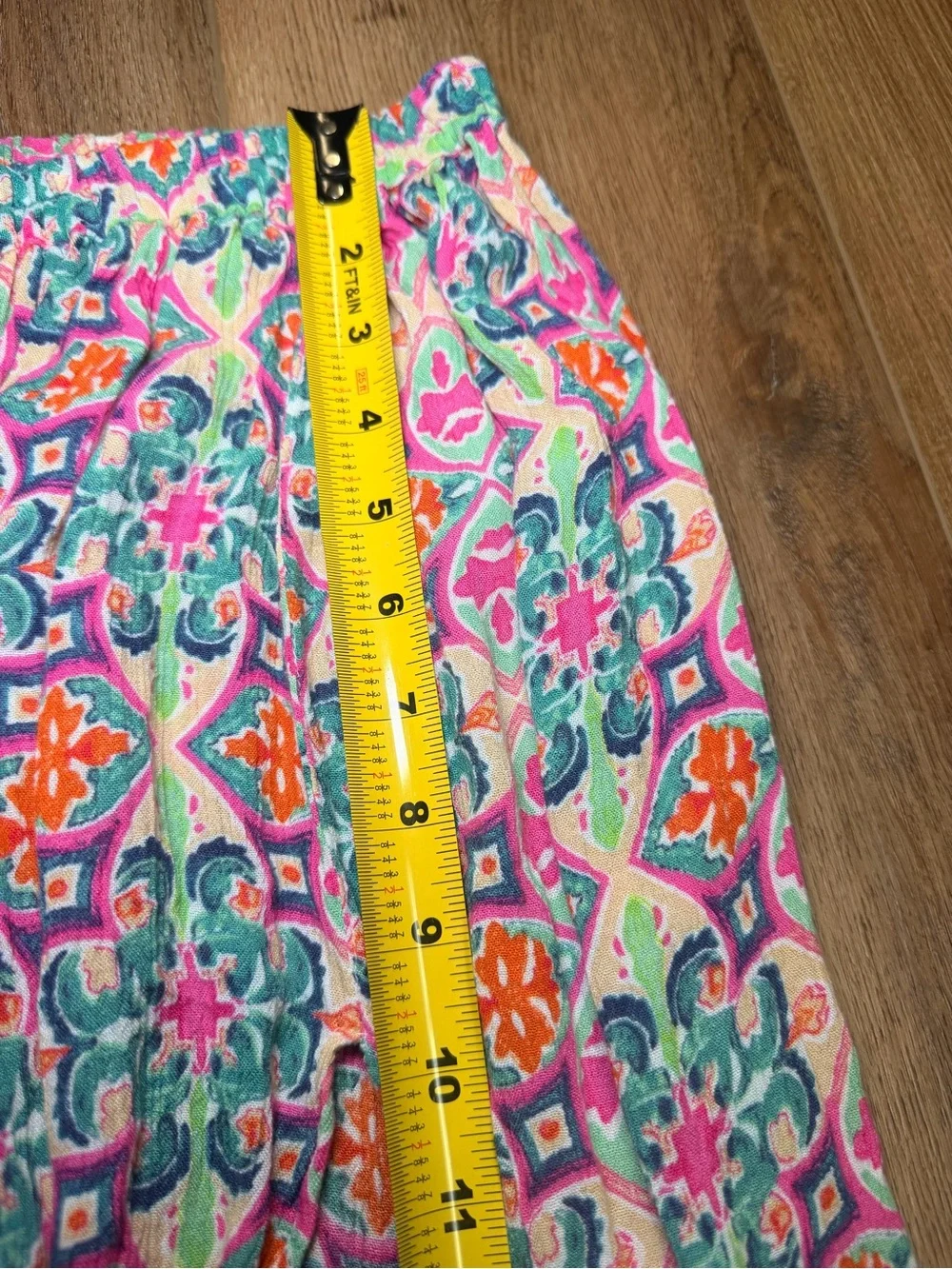 ASOS Frill Beach Mosaic Tile‎ Swim Cover Maxi Skirt Double Front Slits US 6 Boho
